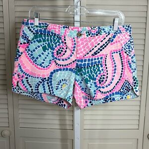 Lilly Pulitzer Adie Shorts Multi Tile Wave Summer Style 20948 Size 6